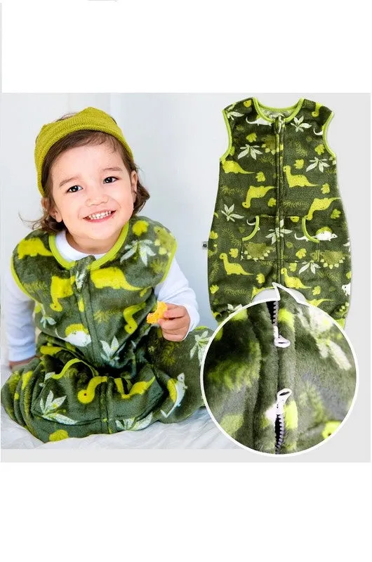 Green Dino Park Soft Microfibre Blanket Sleeper