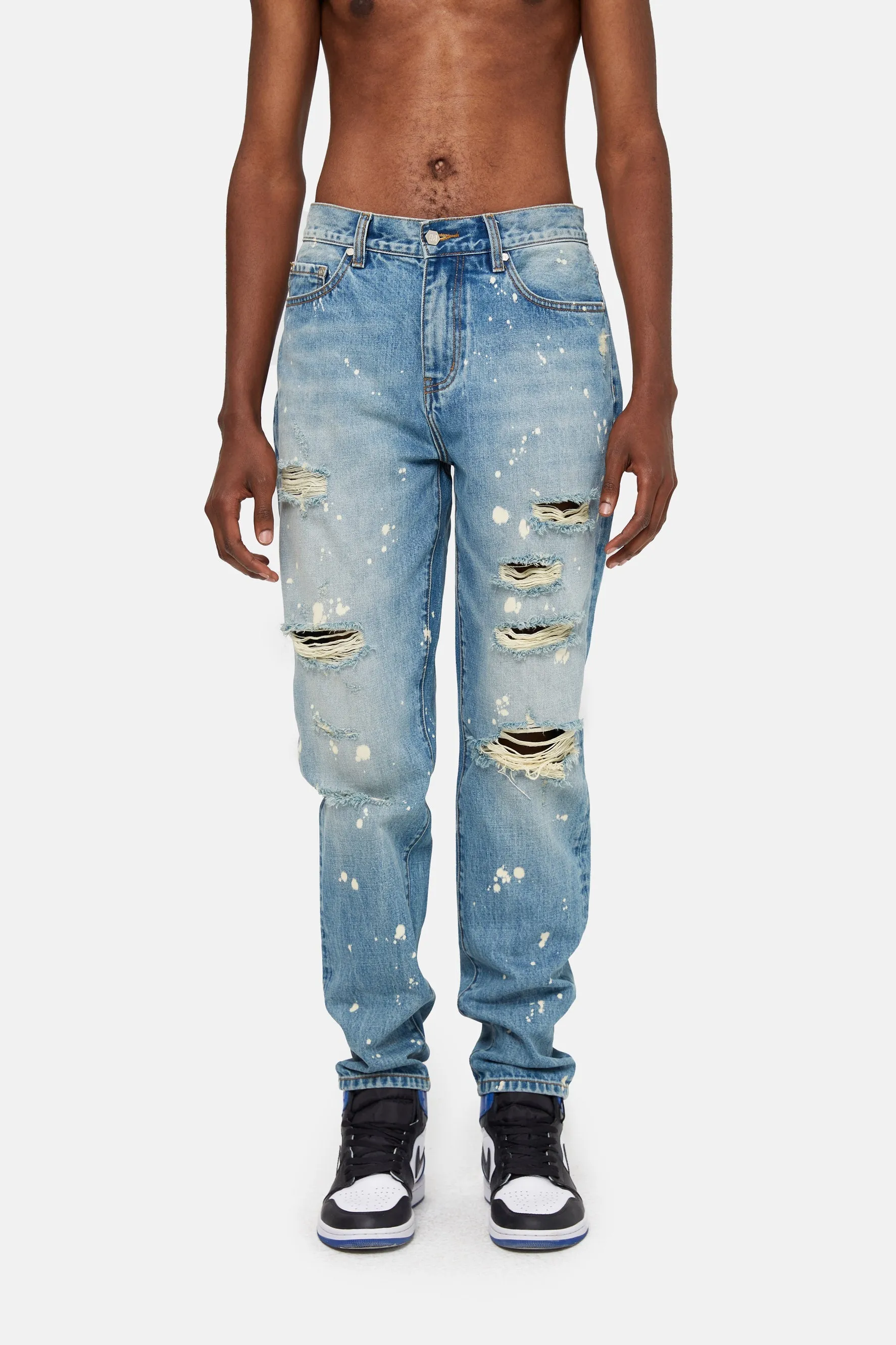 MEDM DISTRESSED DENIM PANTS