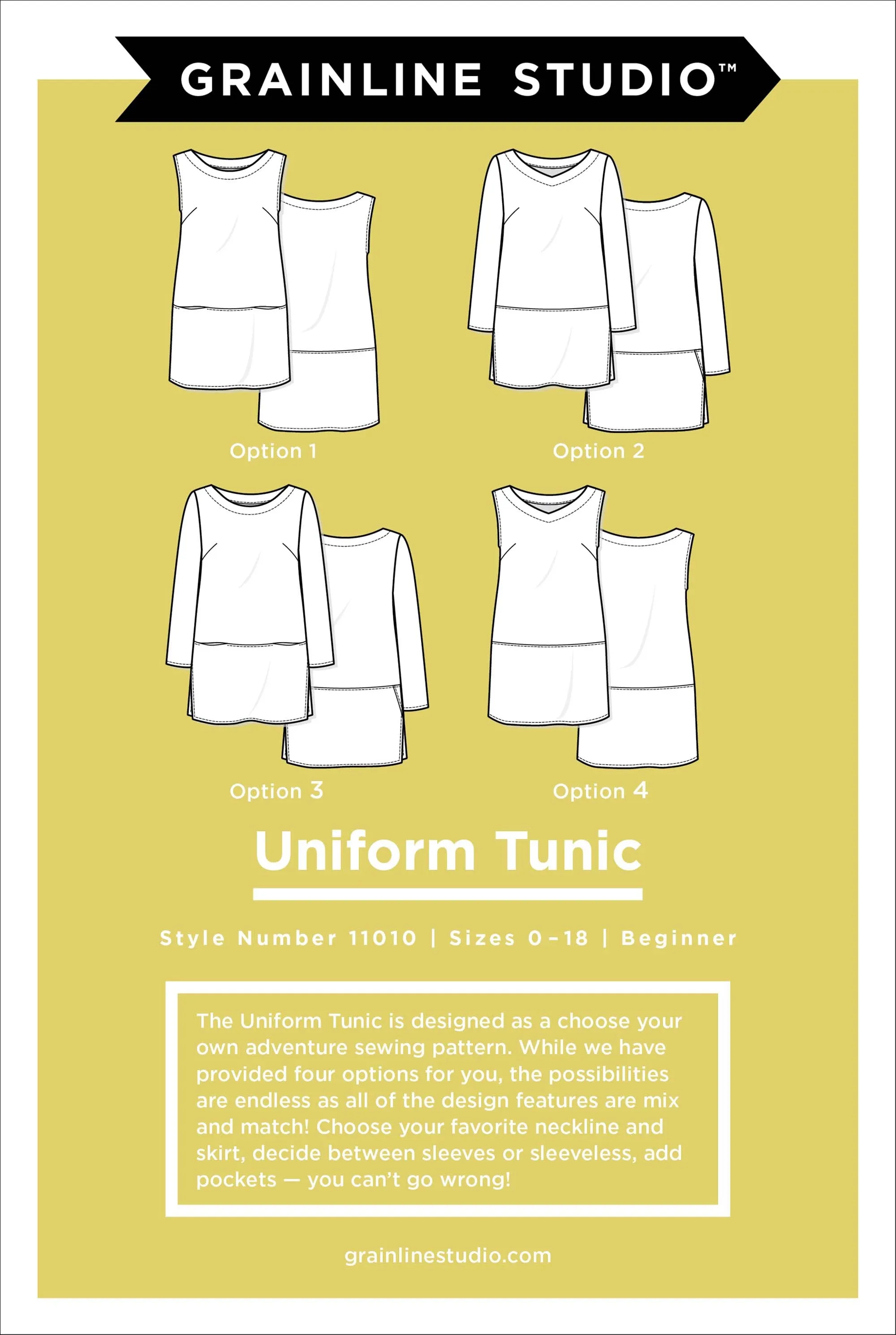 Uniform Tunic Sewing Pattern by Grainline Studios Patterns